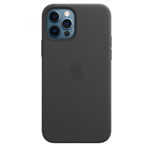 Кожаный чехол leather case Apple MagSafe для iPhone 12 Pro Max Black / Черный