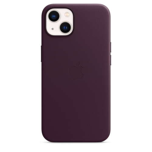 Кожаный чехол leather case Apple MagSafe для iPhone 13 Dark Cherry / Тёмная Вишня