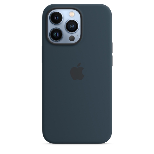 Кожаный чехол Leather case Apple MagSafe для iPhone 13 Pro Midnight / Тёмная Ночь