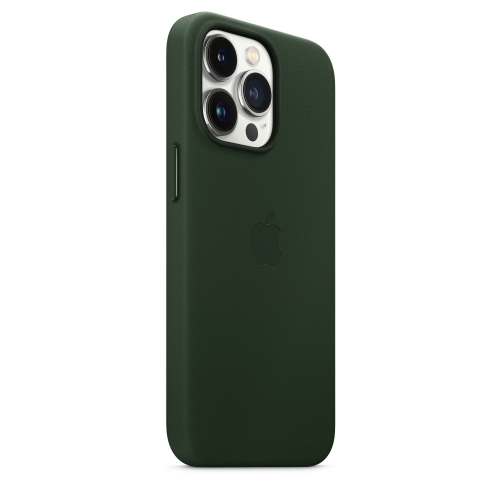 Кожаный чехол Leather case Apple MagSafe для iPhone 13 Pro Sequoia Green / Зеленая Секвойя