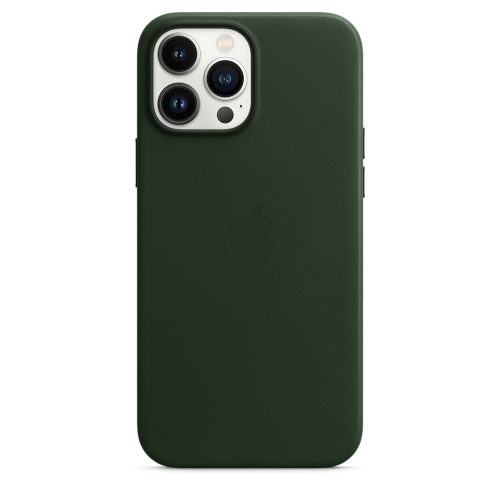 Кожаный чехол Leather case Apple MagSafe для iPhone 13 Pro Max Sequoia Green / Зеленая Секвойя