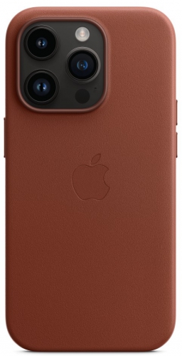 Кожаный чехол Leather case Apple MagSafe для iPhone 14 Pro Umber / Коричневый