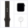 Apple Watch Series 6, 40 мм, корпус из алюминия цвета «серый космос», спортивный ремешок чёрного цвета MG133RU/A