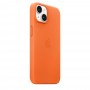Кожаный чехол Leather case Apple MagSafe для iPhone 14 Orange / Оранжевый