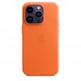 Кожаный чехол Leather case Apple MagSafe для iPhone 14 Pro Max Orange / Оранжевый