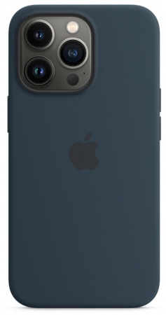 Кожаный чехол Leather case Apple MagSafe для iPhone 13 Pro Midnight / Тёмная Ночь