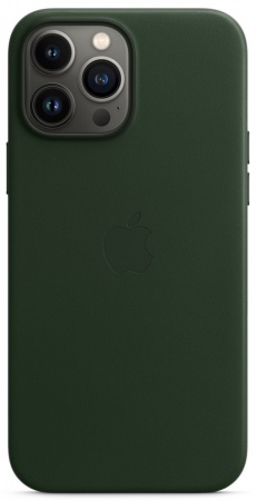 Кожаный чехол Leather case Apple MagSafe для iPhone 13 Pro Max Sequoia Green / Зеленая Секвойя