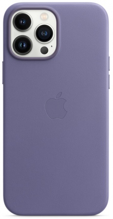 Кожаный чехол Leather case Apple MagSafe для iPhone 13 Pro Max Wisteria / Сиреневая Глициния