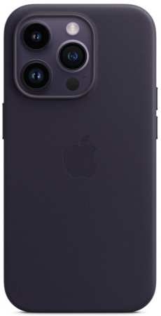Кожаный чехол Leather case Apple MagSafe для iPhone 14 Pro Ink / Фиолетовый