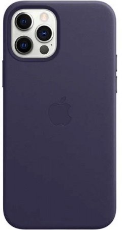 Кожаный чехол Leather case Apple MagSafe для iPhone 12/12 Pro Deep Violet / Темно-Фиолетовый