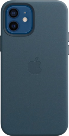 Кожаный чехол Leather case Apple MagSafe для iPhone 12/12 Pro Baltic Blue / Балтийский Синий