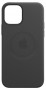 Кожаный чехол leather case Apple MagSafe для iPhone 12 Pro Max Black / Черный