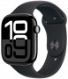 Часы Apple Watch Series 10, 42 мм, корпус из алюминия цвета «чёрный оникс», спортивный ремешок чёрного цвета, размер M/L (MWWF3)